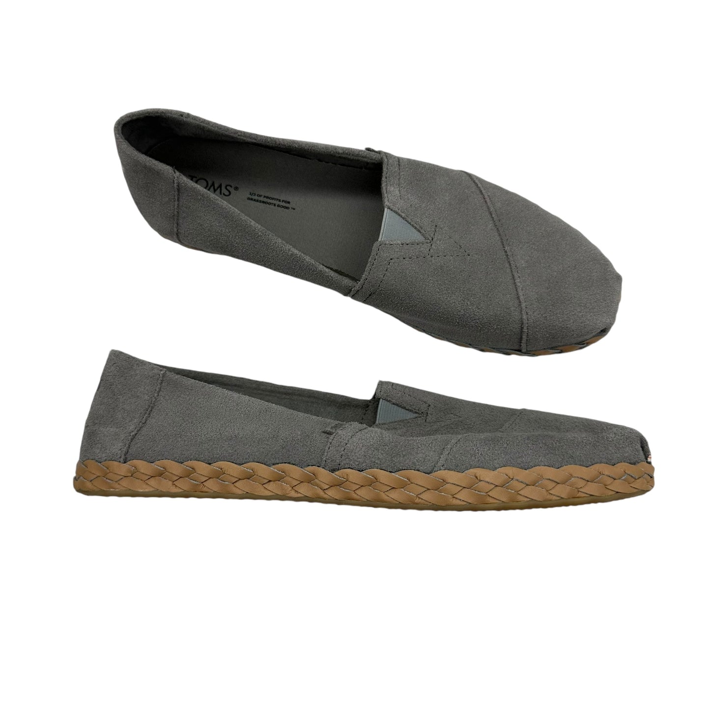 Shoes Flats By Toms In Grey, Size:9.5