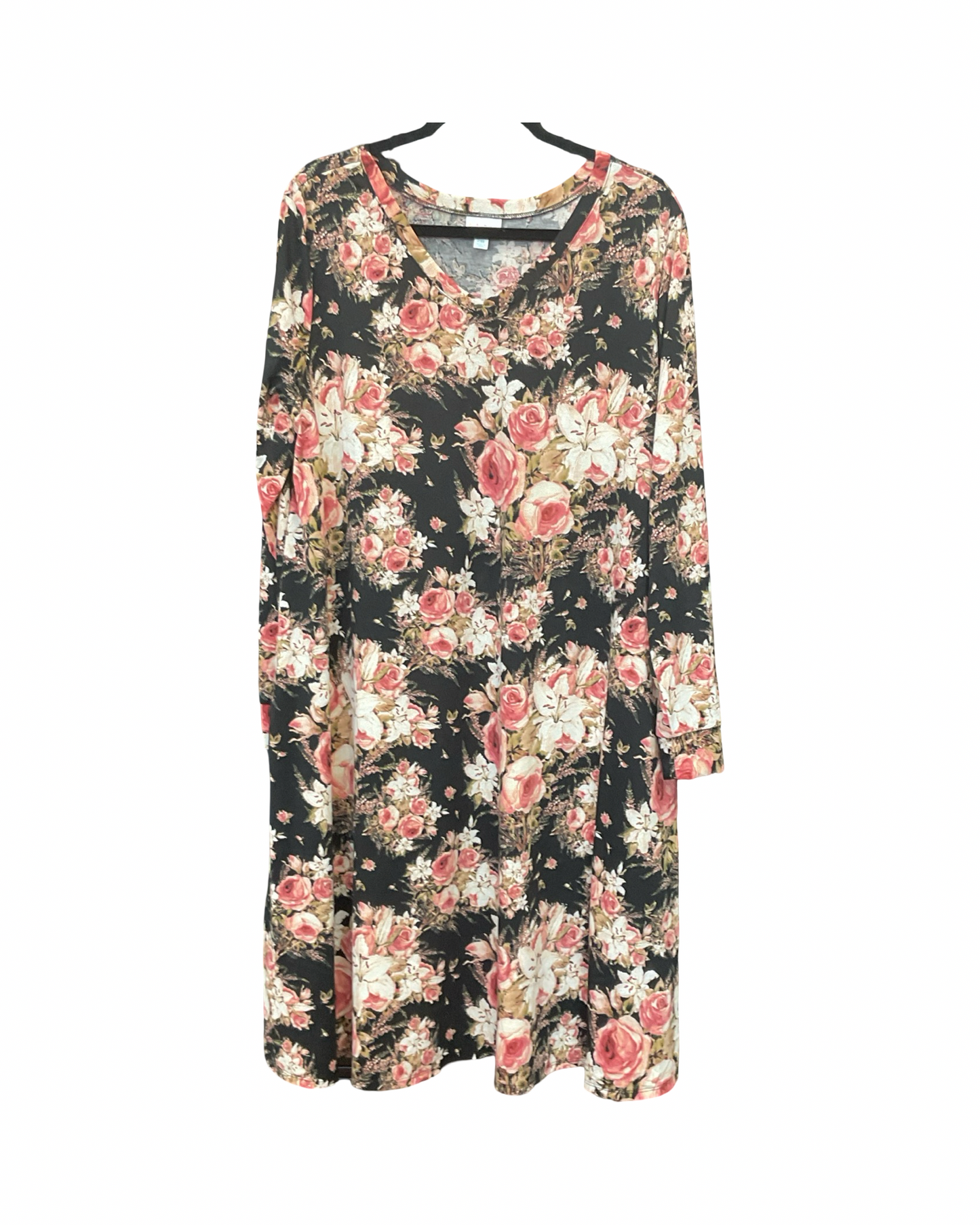 Dress Casual Midi By Lularoe In Floral Print, Size:2X
