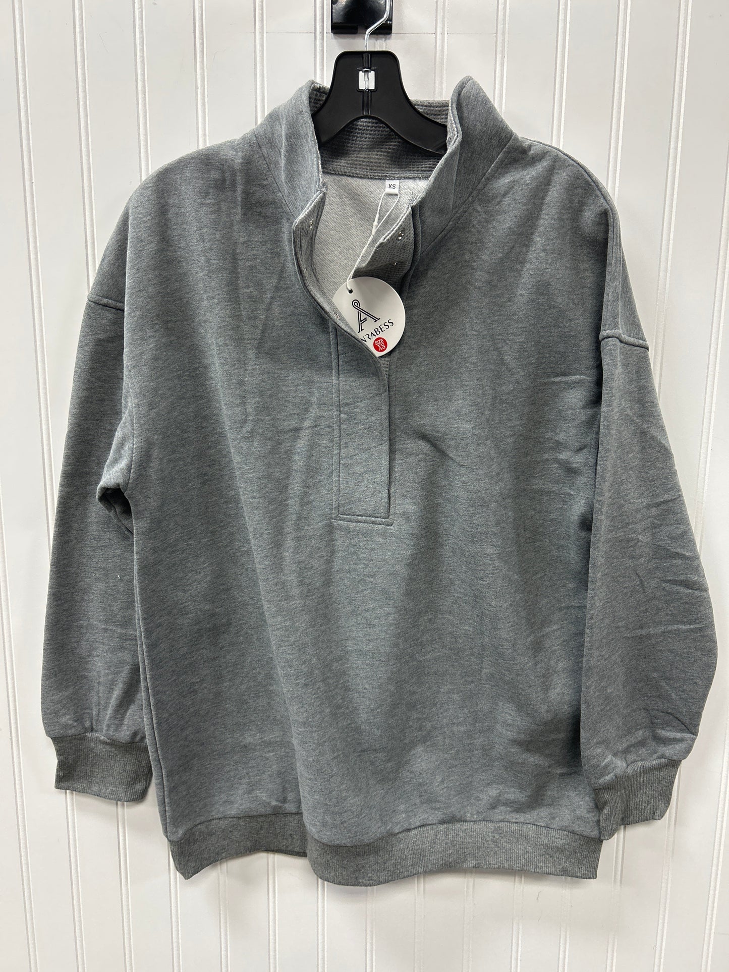 Athletic Top Ls Collar By Anrabess In Grey, Size:Xs
