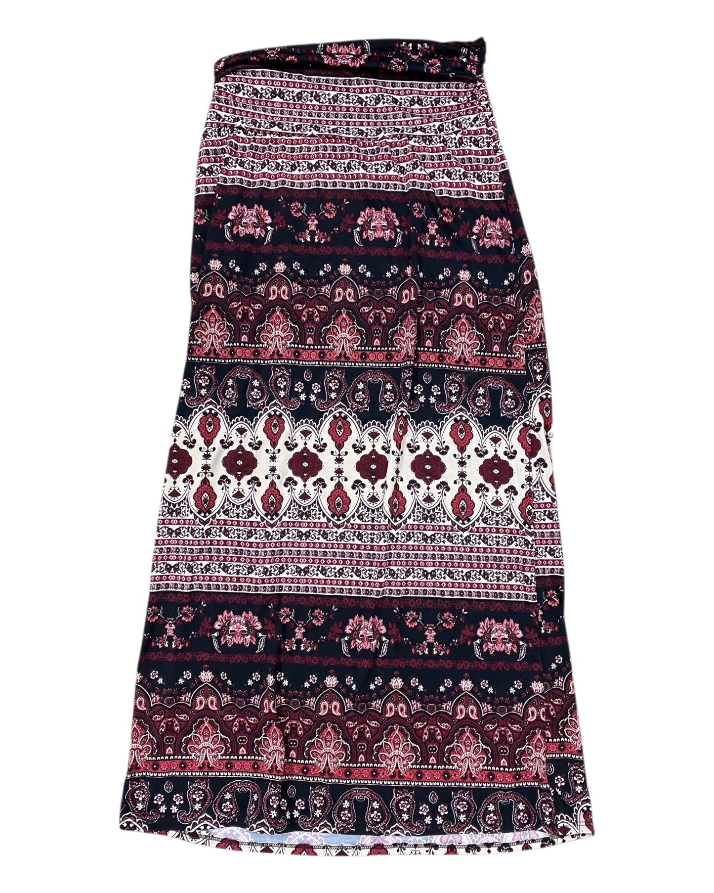 Skirt Maxi By Ab Studio In Black & Red, Size:M