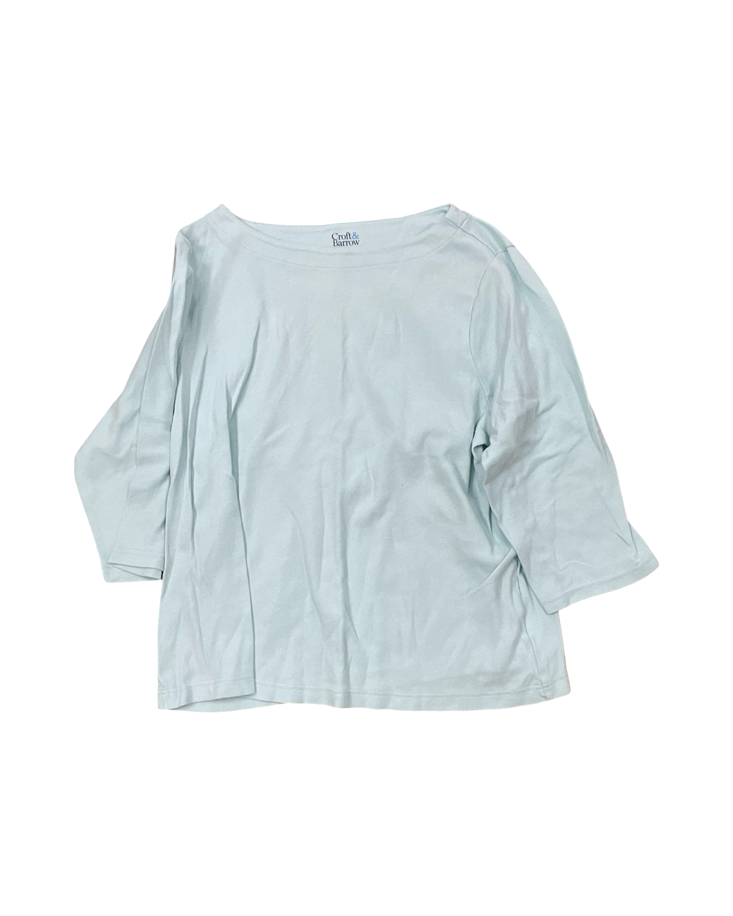 Top 3/4 Sleeve Basic By Croft And Barrow In Blue, Size:Xxl
