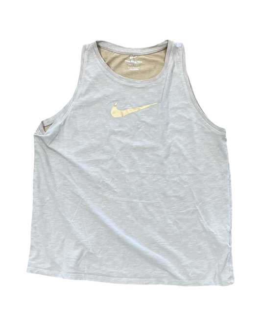 Athletic Tank Top By Nike In Cream, Size:M
