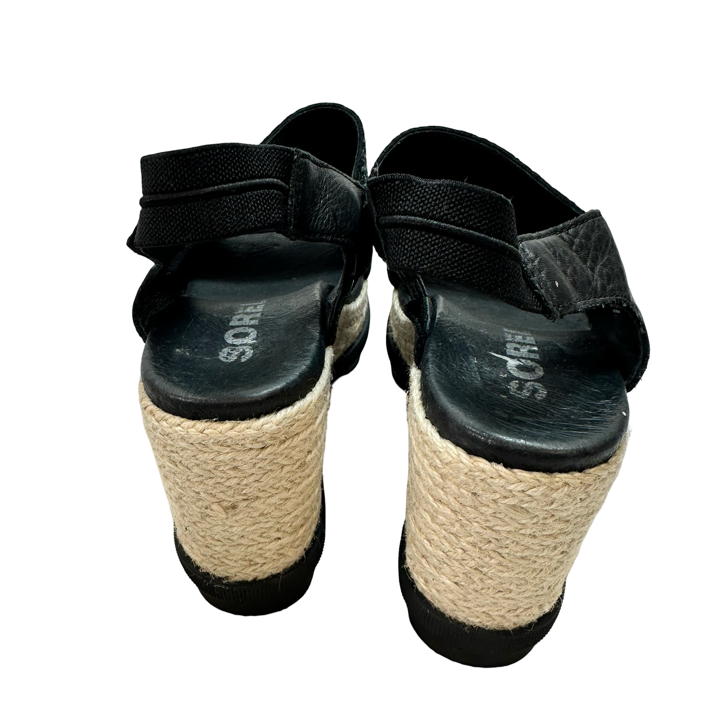 Shoes Heels Wedge By Sorel In Black & Tan, Size: 7.5
