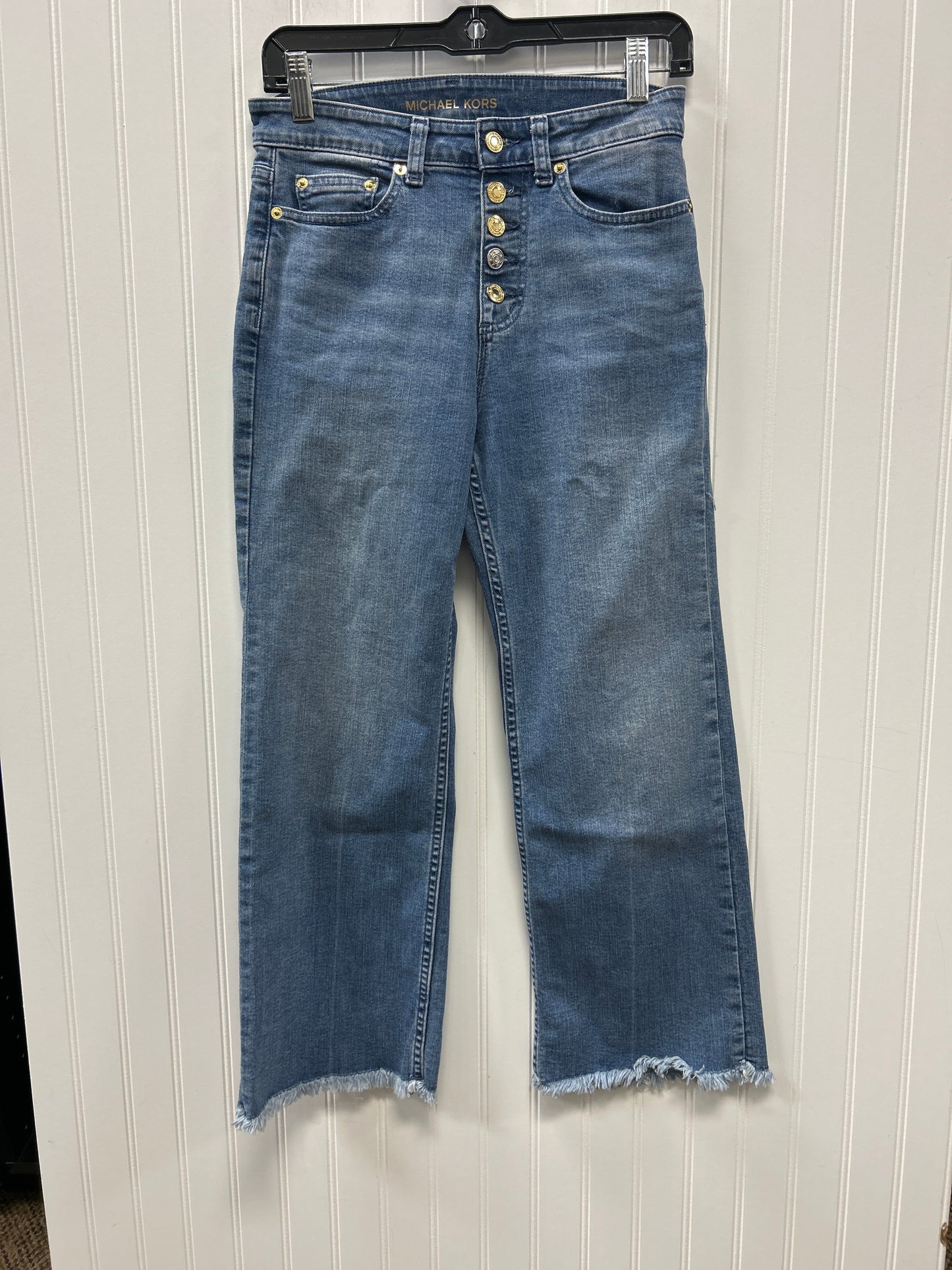Jeans Straight By Michael By Michael Kors In Blue Denim, Size:2