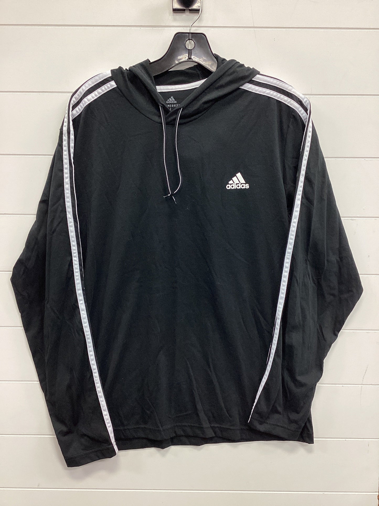 Athletic Top Ls Hoodie By Adidas In Black, Size:L