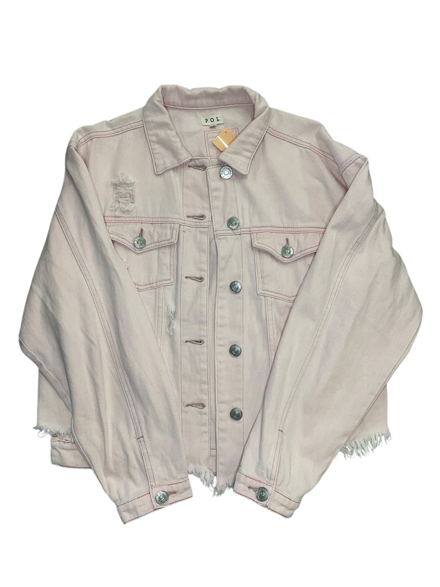 Jacket Denim By Pol In Pink, Size:M