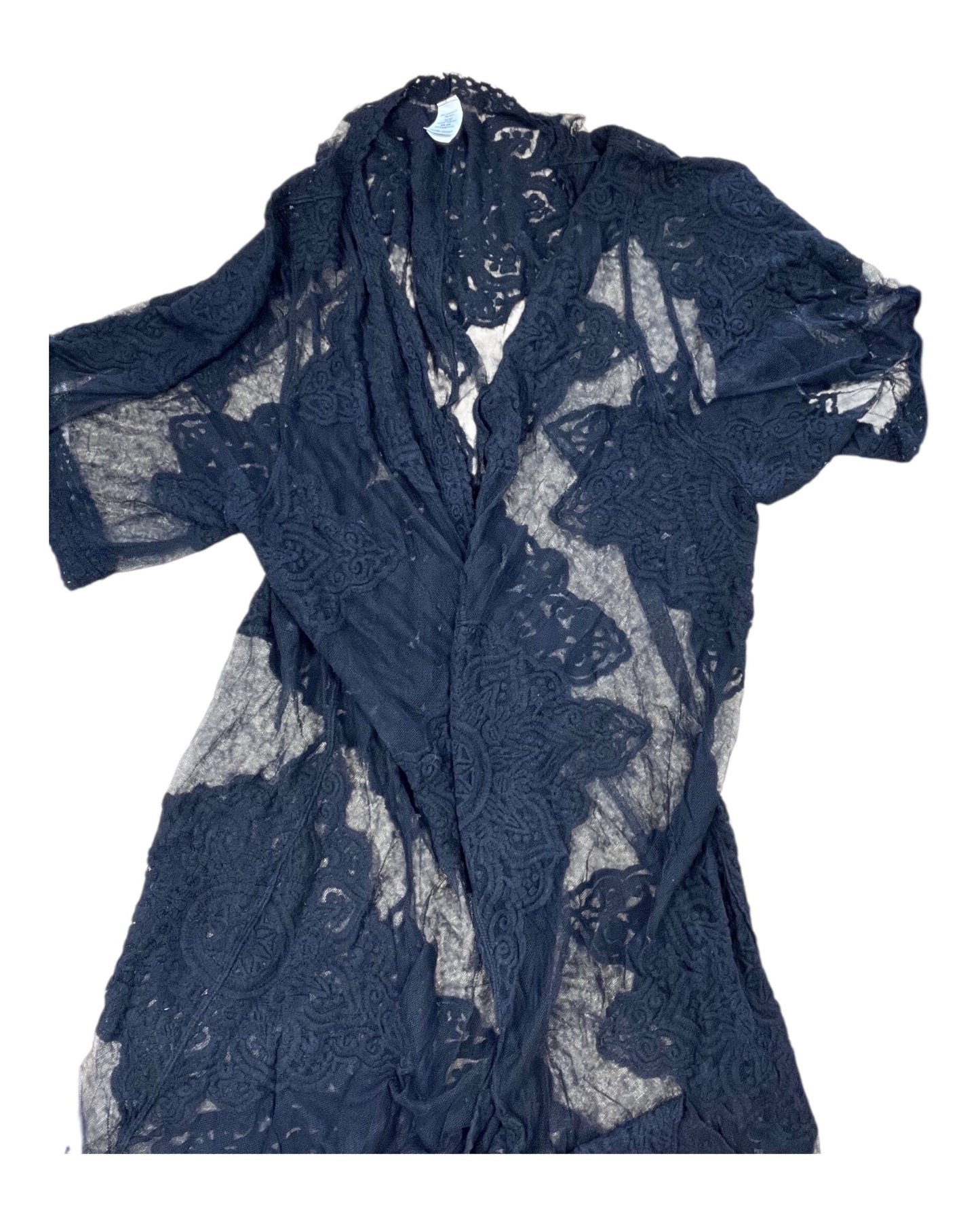 Cardigan By Liz Claiborne In Black, Size:2X