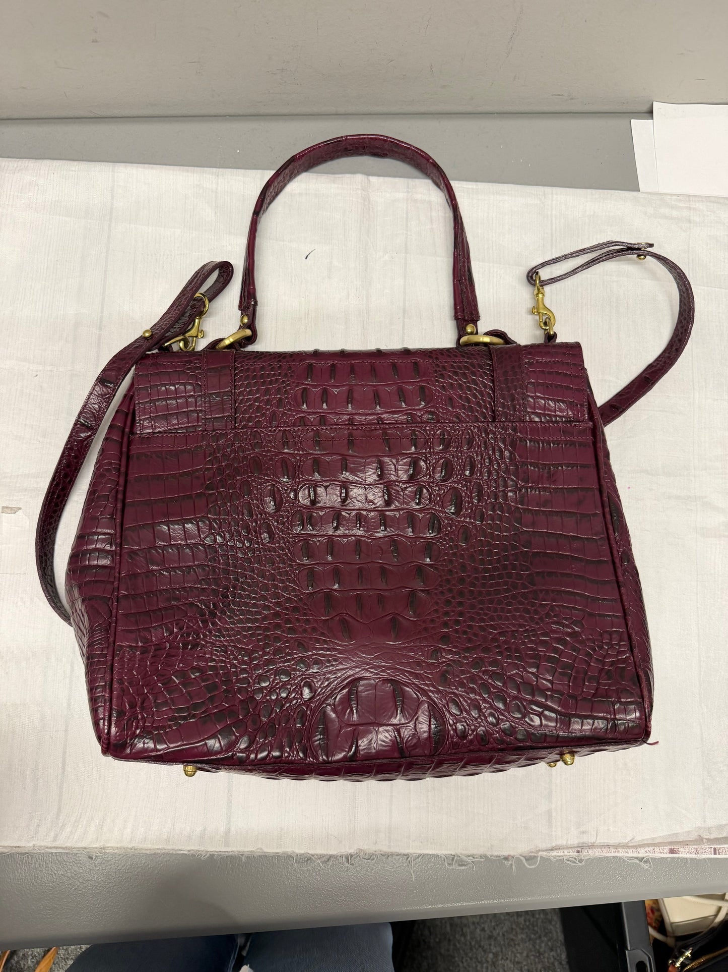 Crossbody Designer By Brahmin In Purple, Size:Medium