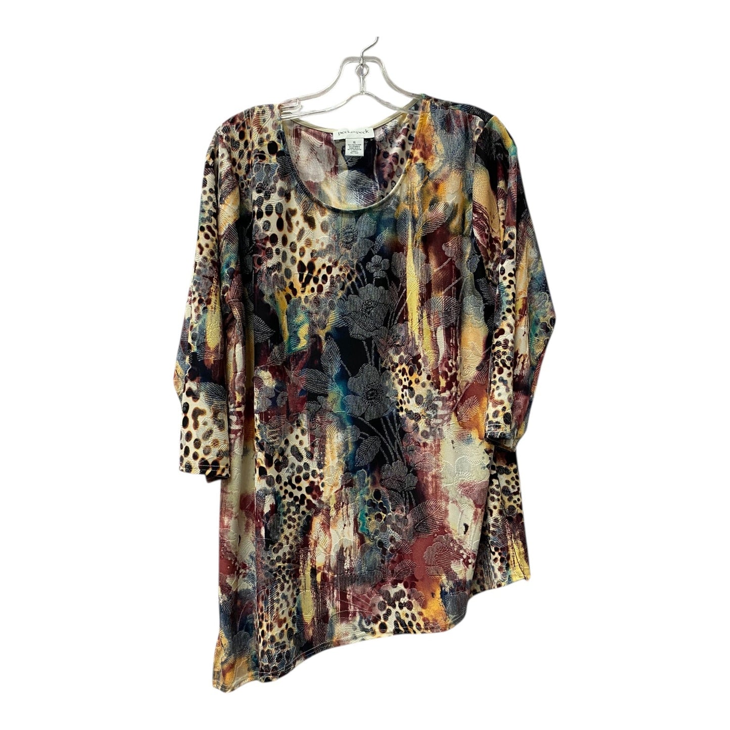 Top 3/4 Sleeve By Peck And Peck In Purple, Size:Xl