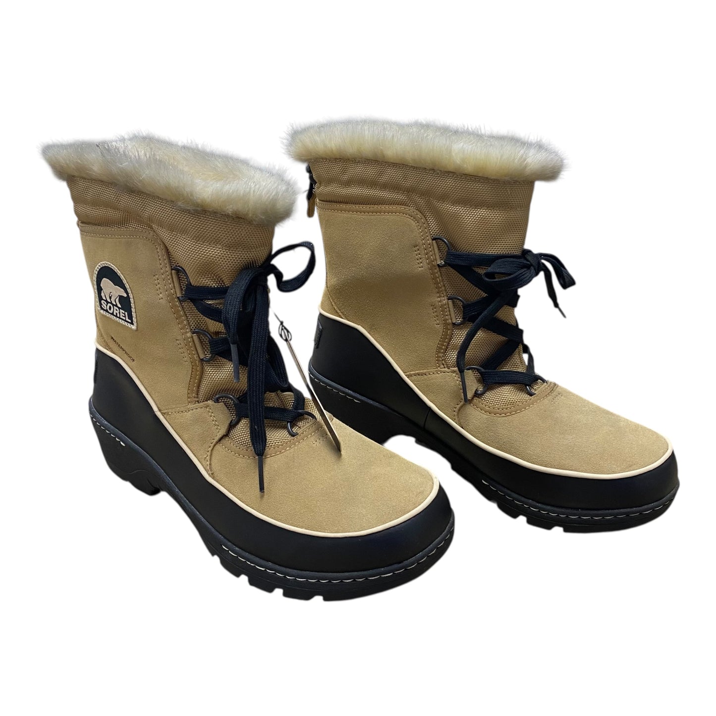 Boots Designer By Sorel In Black & Brown, Size:10.5
