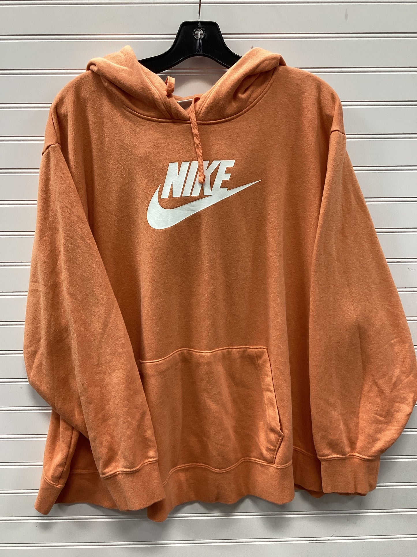 Athletic Sweatshirt Hoodie By Nike Apparel In Orange, Size:4X