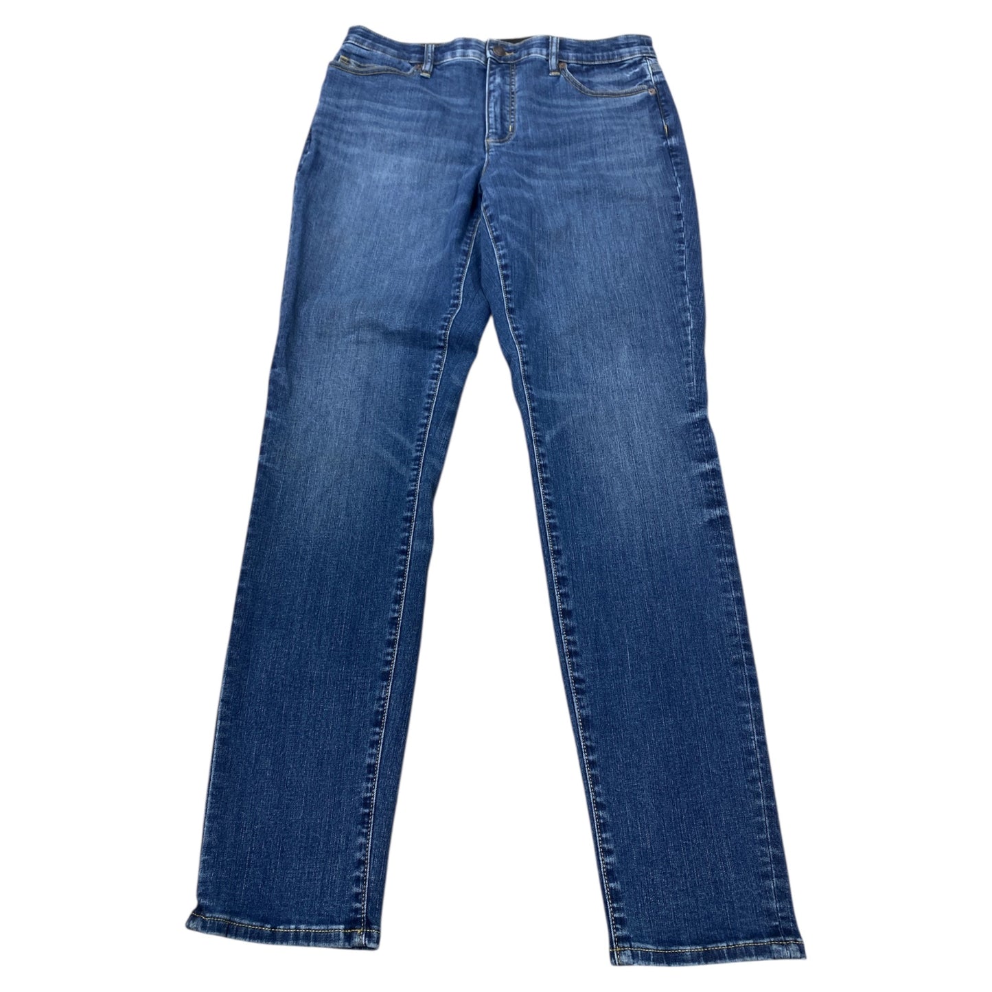 Jeans Straight By Lands End In Blue Denim, Size:12