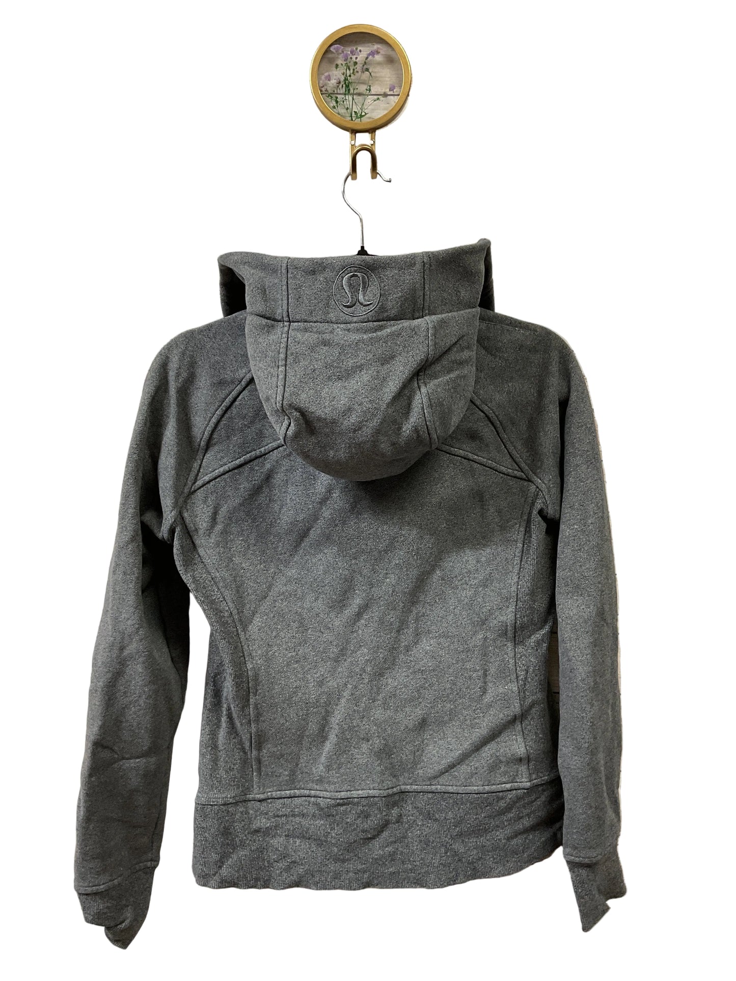 Athletic Jacket By Lululemon In Grey, Size:6
