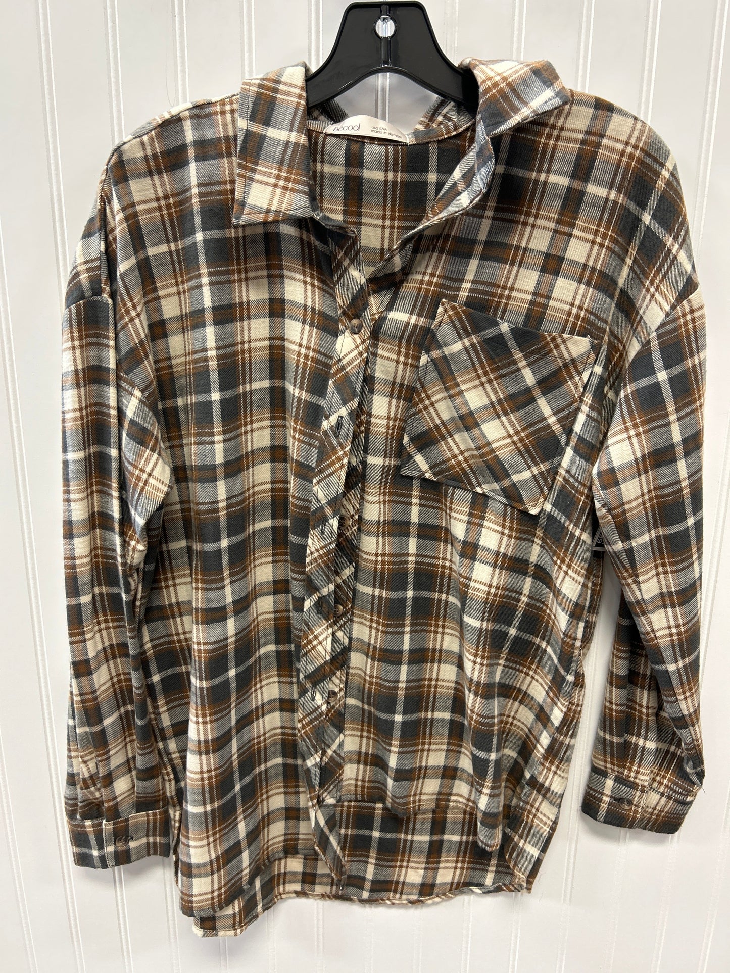 Top Ls By Be Cool In Brown, Size:M