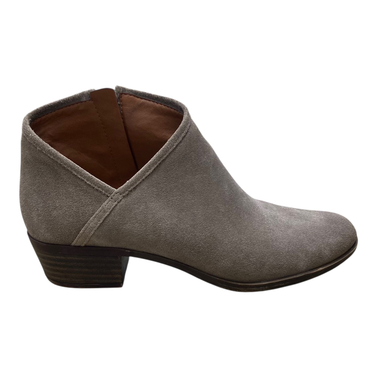 Boots Ankle Heels By Lucky Brand In Taupe, Size:10
