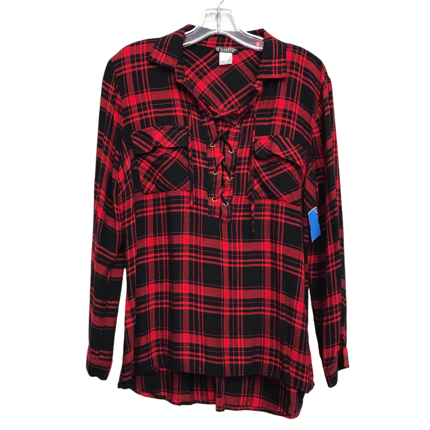 Top Ls By Venus In Plaid Pattern, Size:M