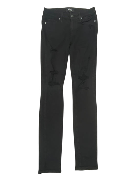 Jeans Skinny By Paige In Black Denim, Size:6