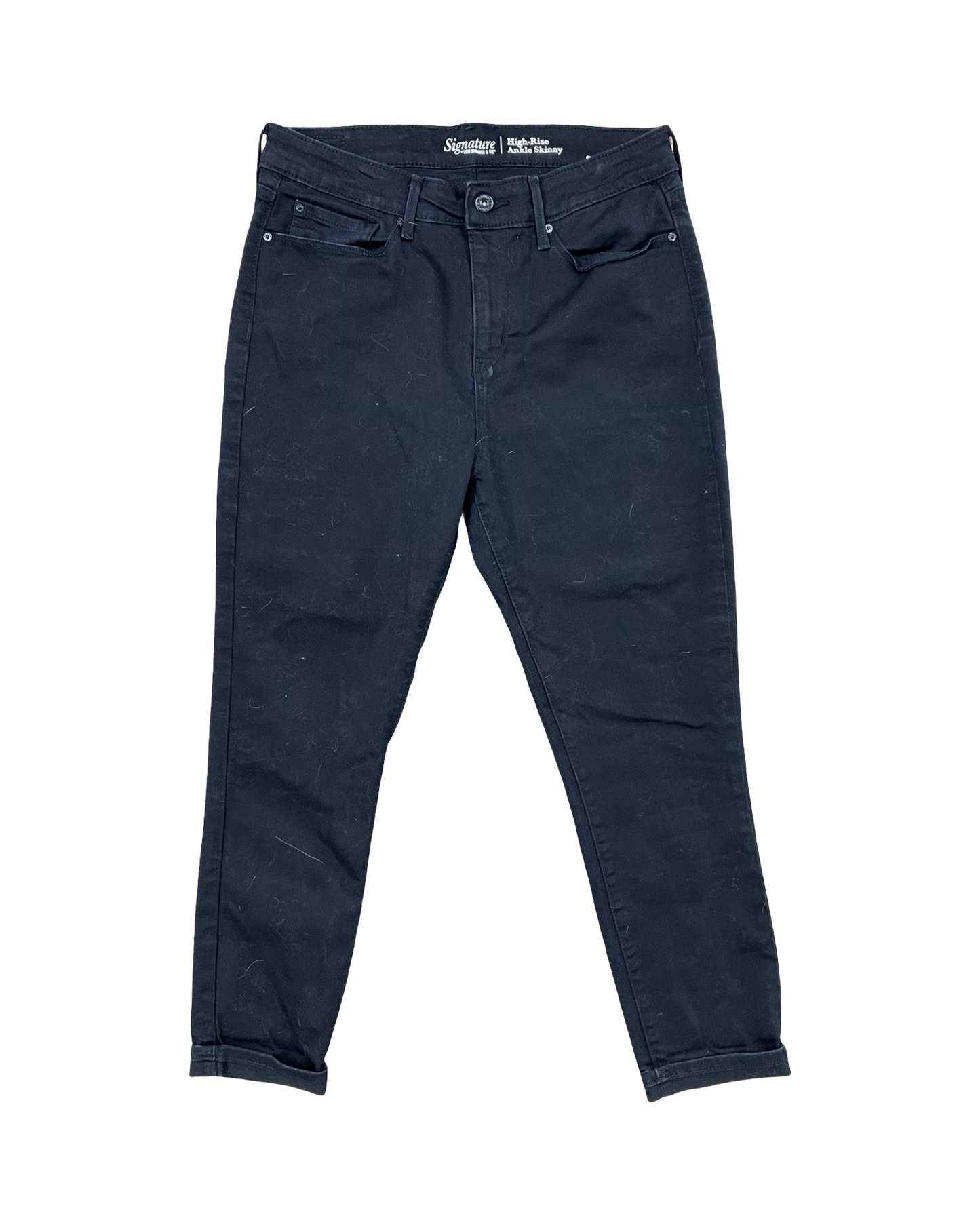 Jeans Skinny By Levis In Black Denim, Size:12