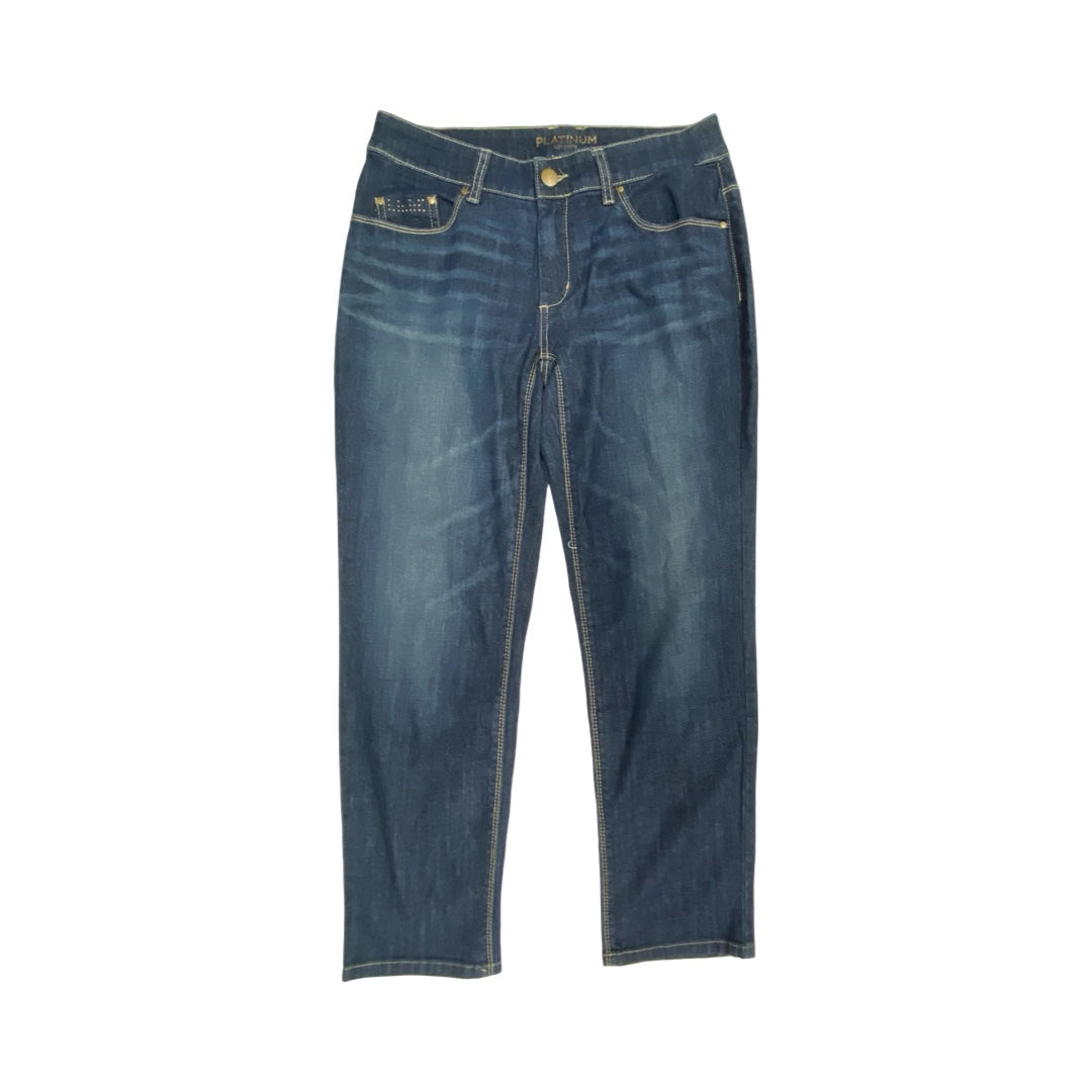 Jeans Straight By Chicos In Blue Denim, Size:2