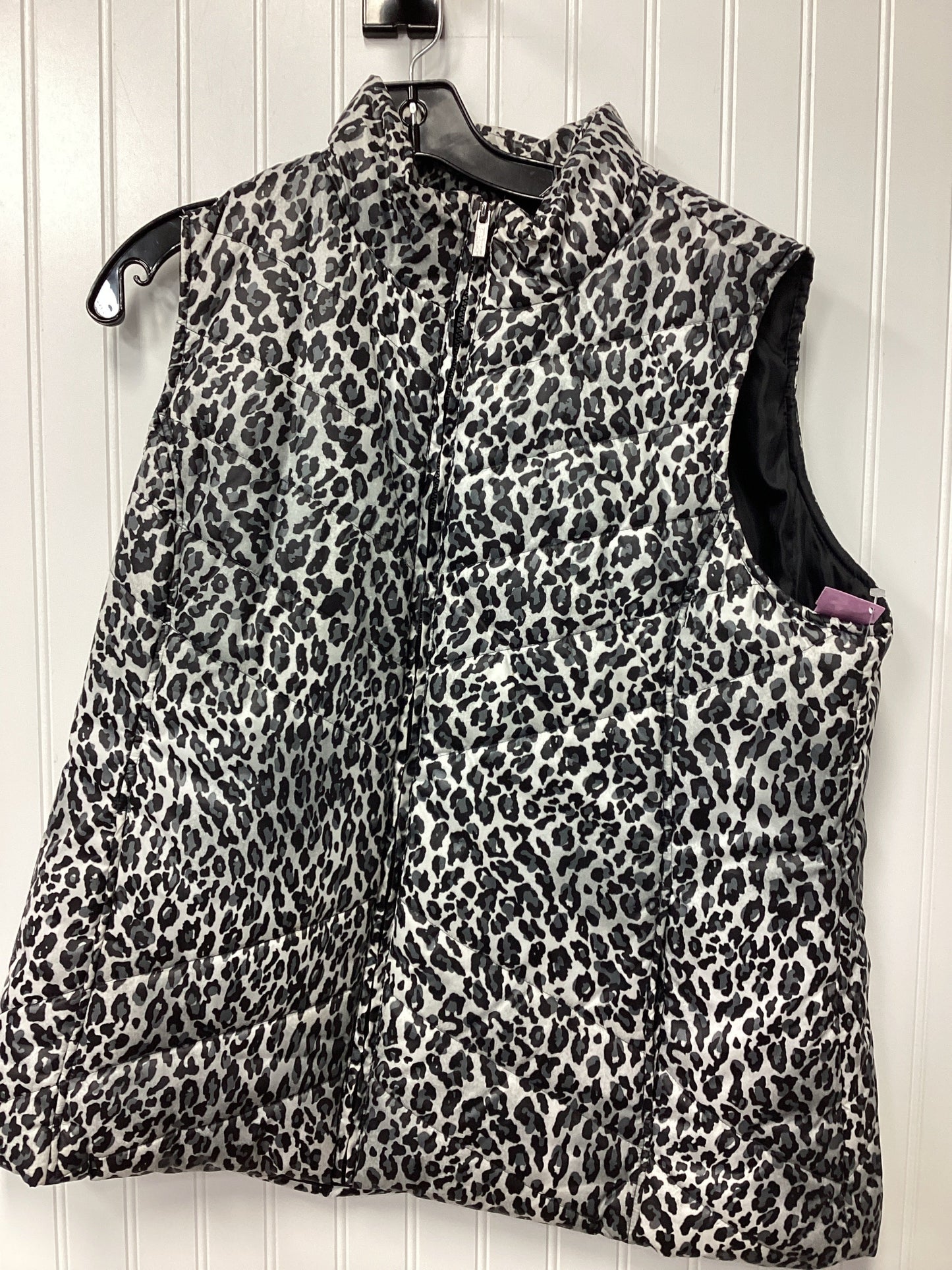 Vest Puffer & Quilted By Jones New York In Animal Print, Size:1X