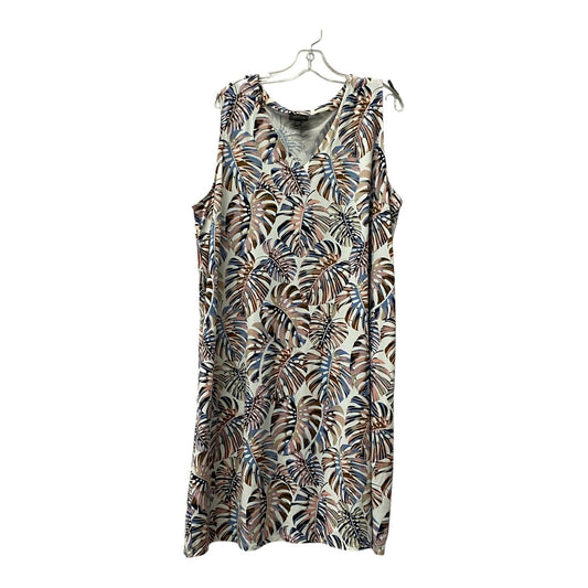 Dress Casual Midi By J. Jill In Pink & White, Size:2X