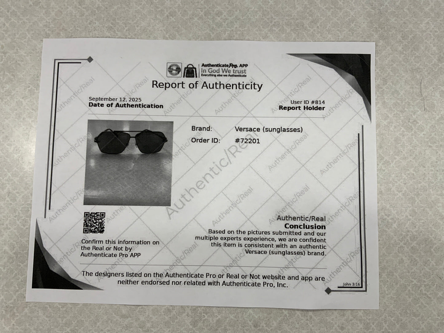 Sunglasses Luxury Designer By Versace