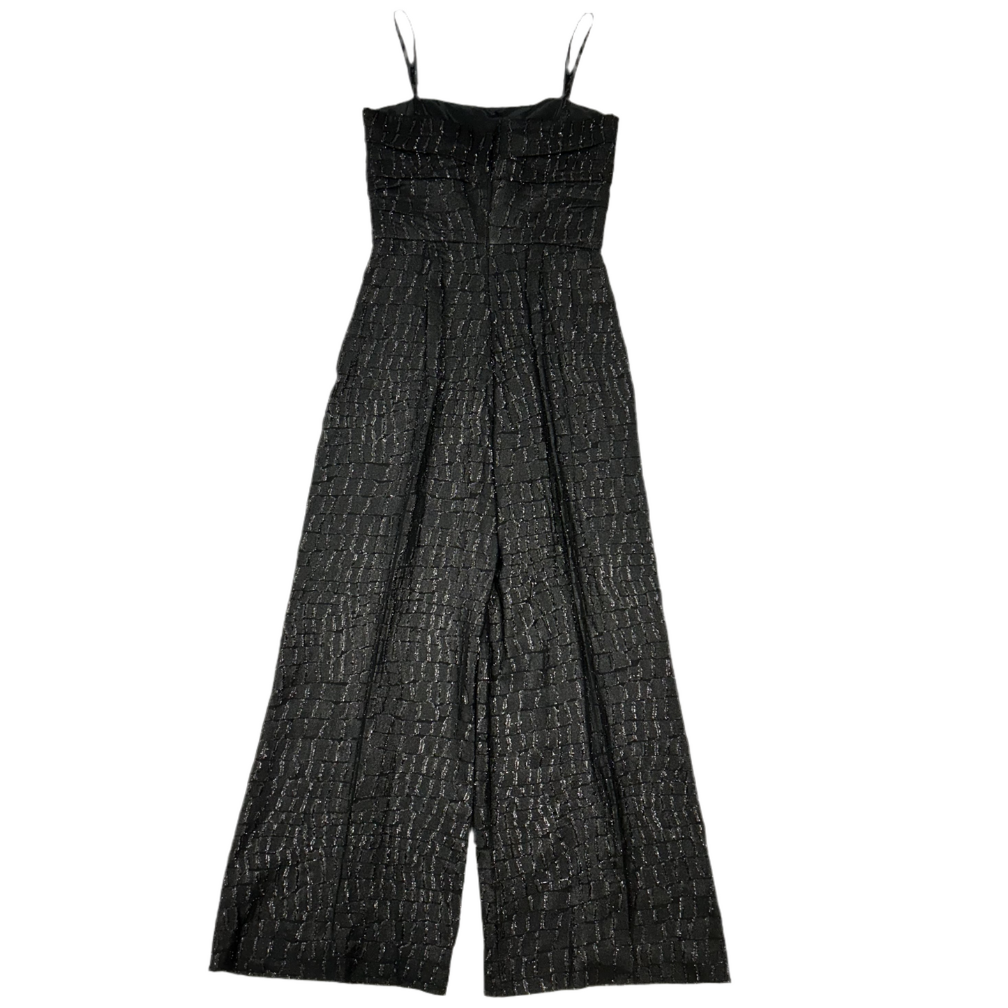 Jumpsuit Designer By Max Mara In Black & Silver, Size: M