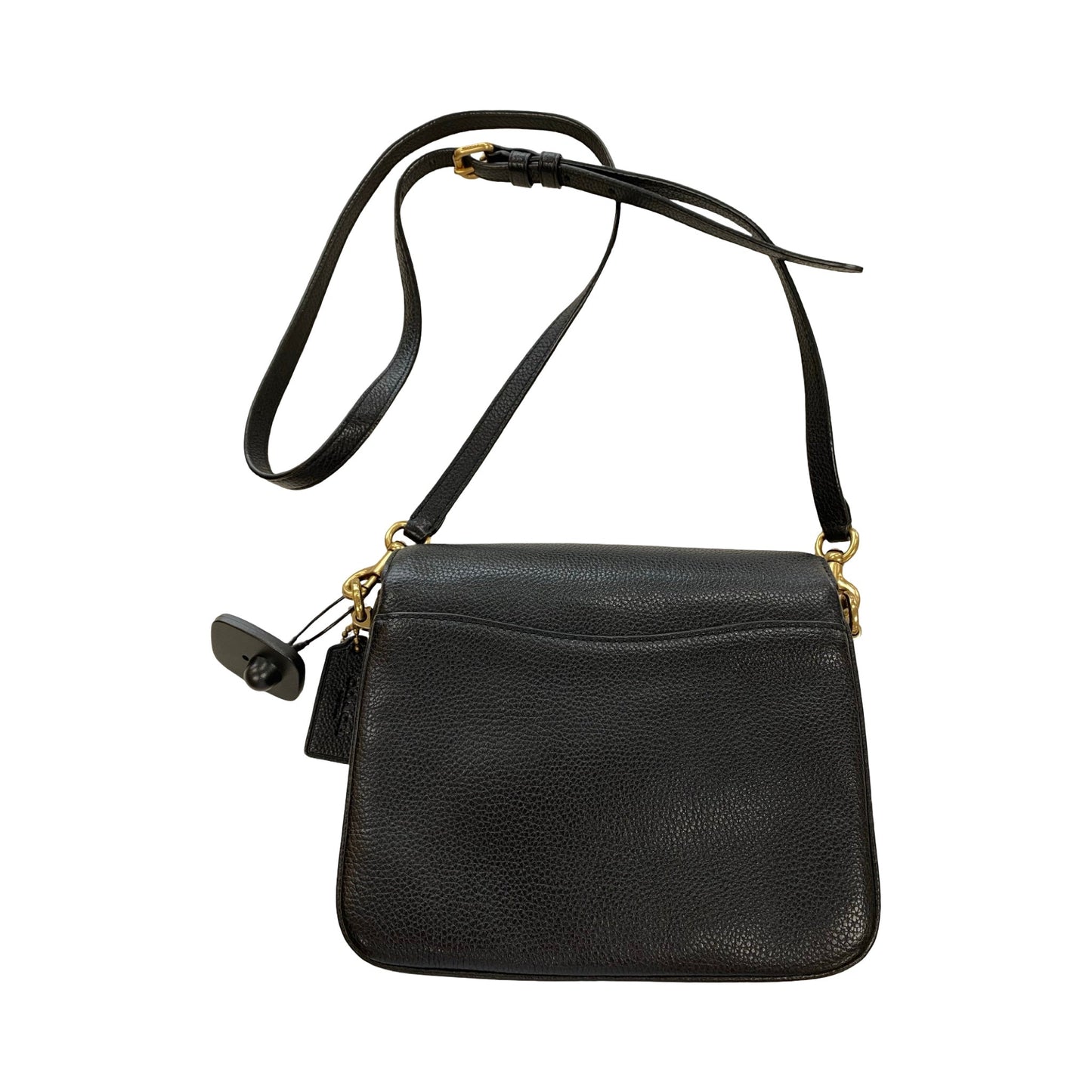 Handbag Designer By Coach In Black & Gold, Size:Small