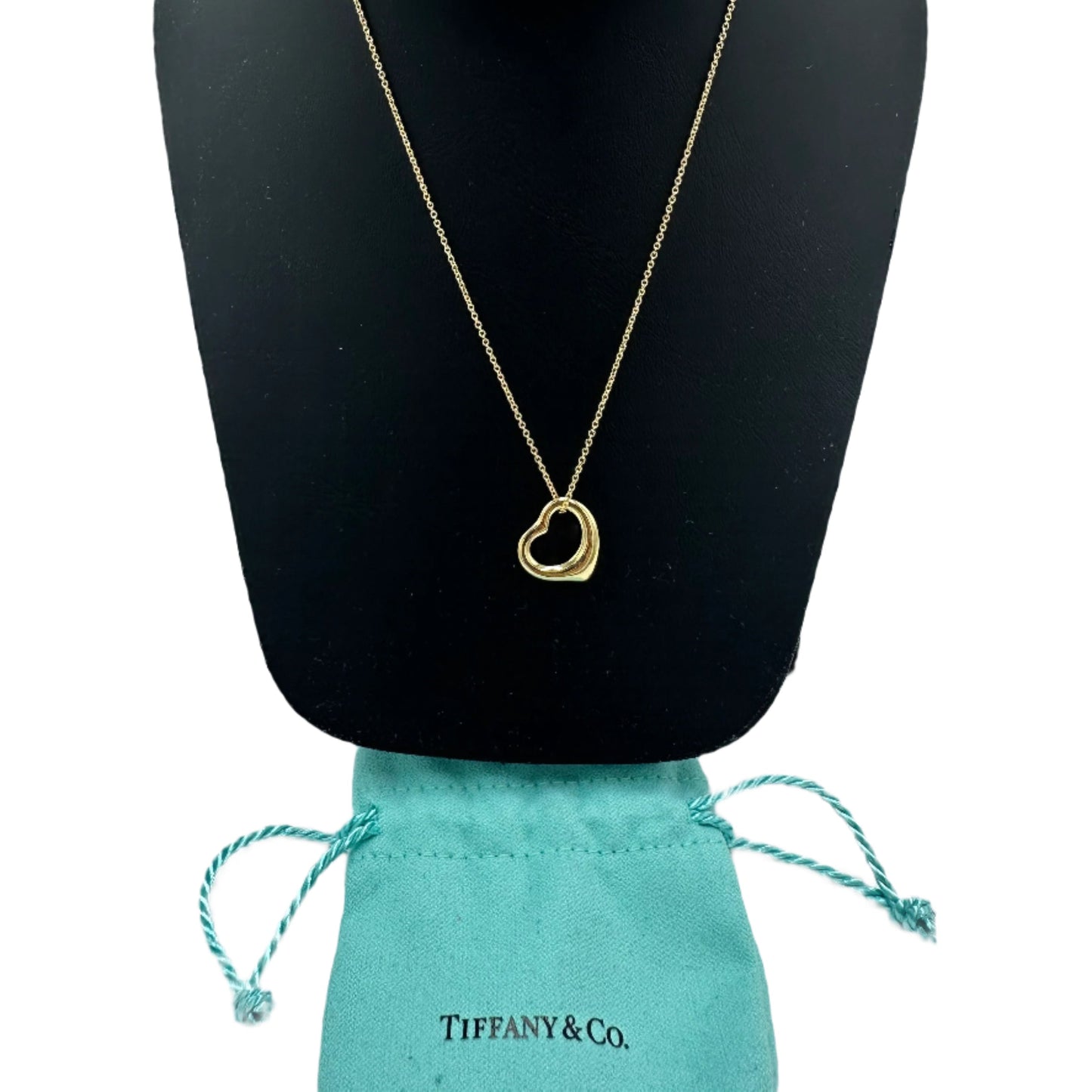 Tiffany & Company 18K Elsa Peretti Open Heart Designer Luxury Necklace