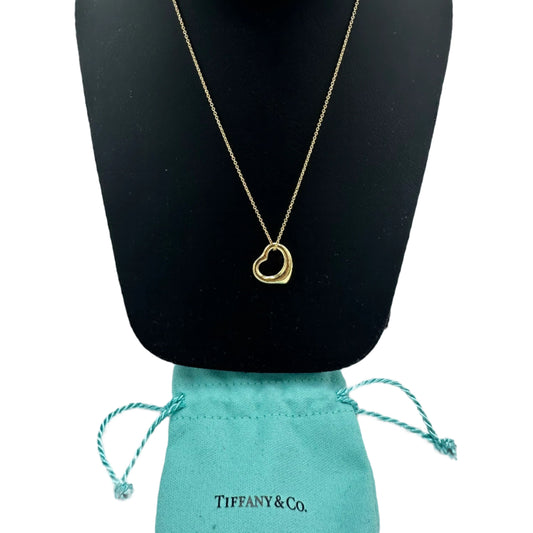 Tiffany & Company 18K Elsa Peretti Open Heart Designer Luxury Necklace
