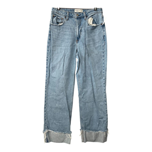 Jeans Straight By Abercrombie And Fitch In Blue Denim, Size: 8
