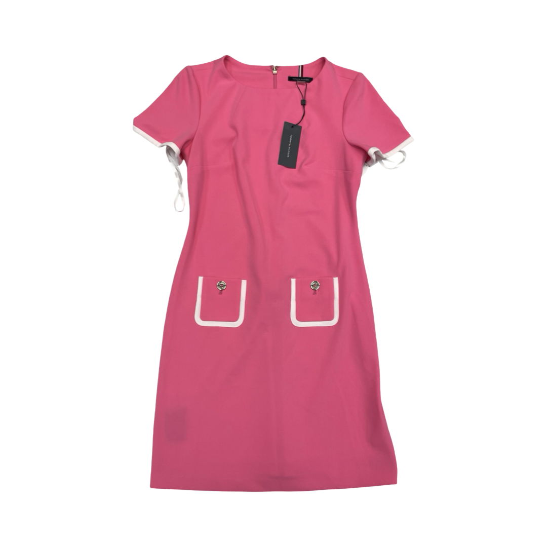Dress Casual Midi By Tommy Hilfiger In Pink & White, Size:2