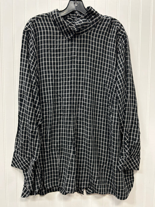 Blouse Ls By J. Jill In Black, Size:4X