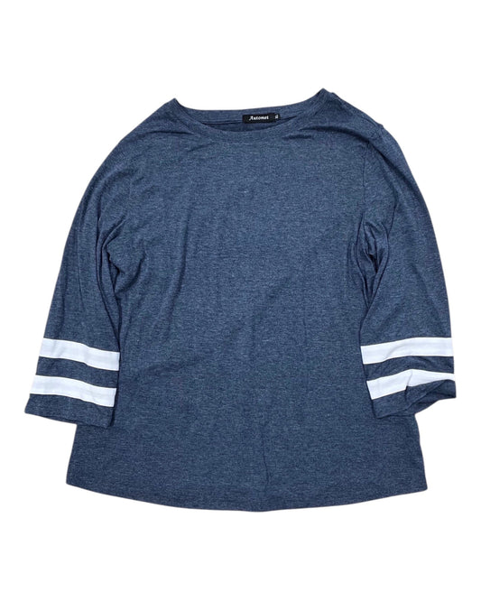 Top 3/4 Sleeve By Automet In Blue & White, Size:Xl