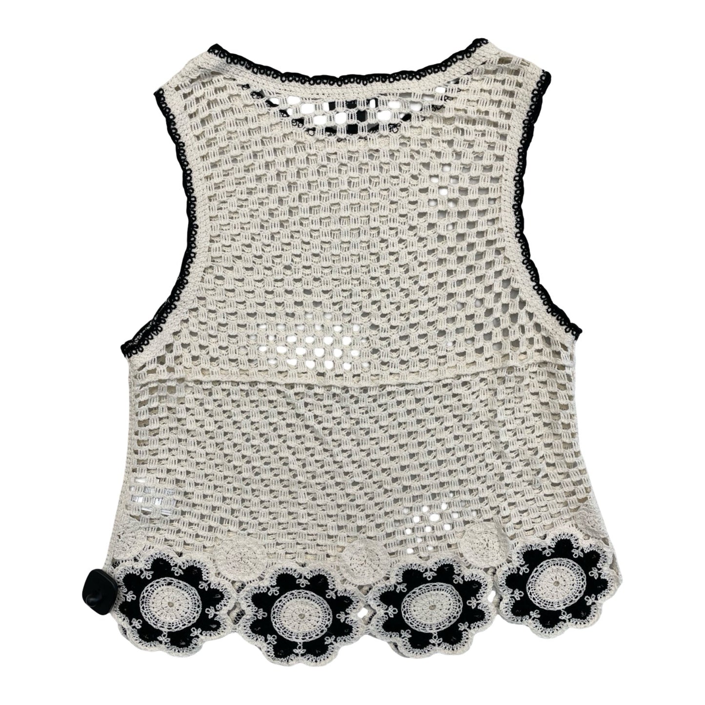 Top Sleeveless By Karen Kane In Black & Cream, Size:M