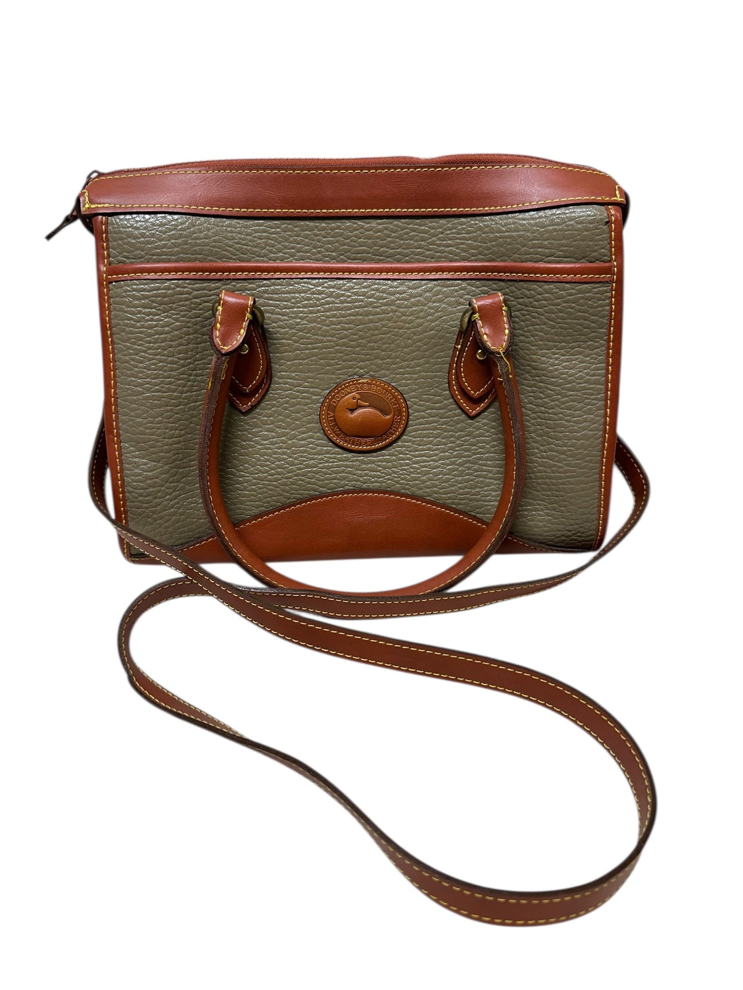 Handbag Designer By Dooney And Bourke In Brown & Grey, Size:Medium