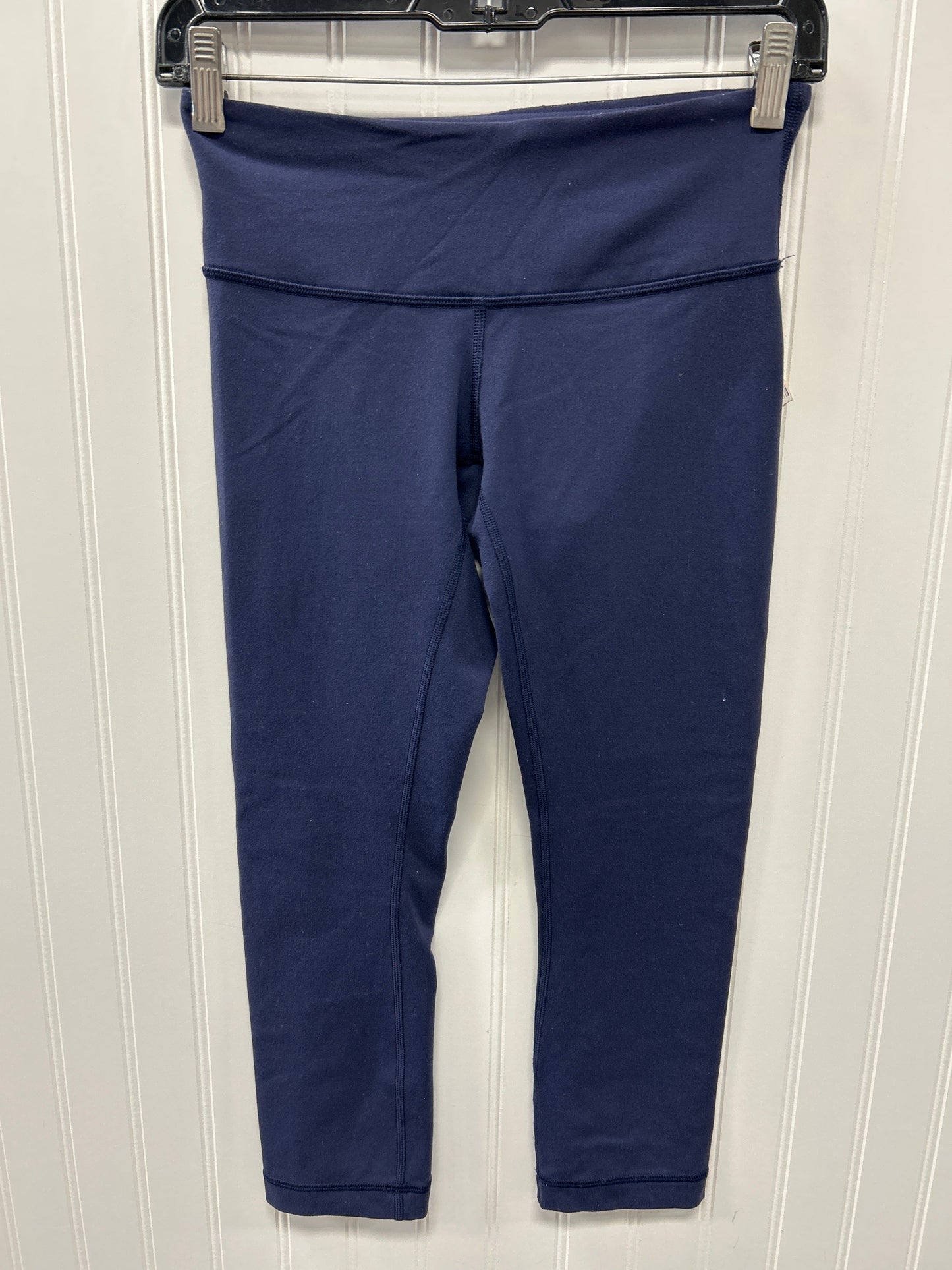 Athletic Leggings Capris By Lululemon In Navy, Size:4