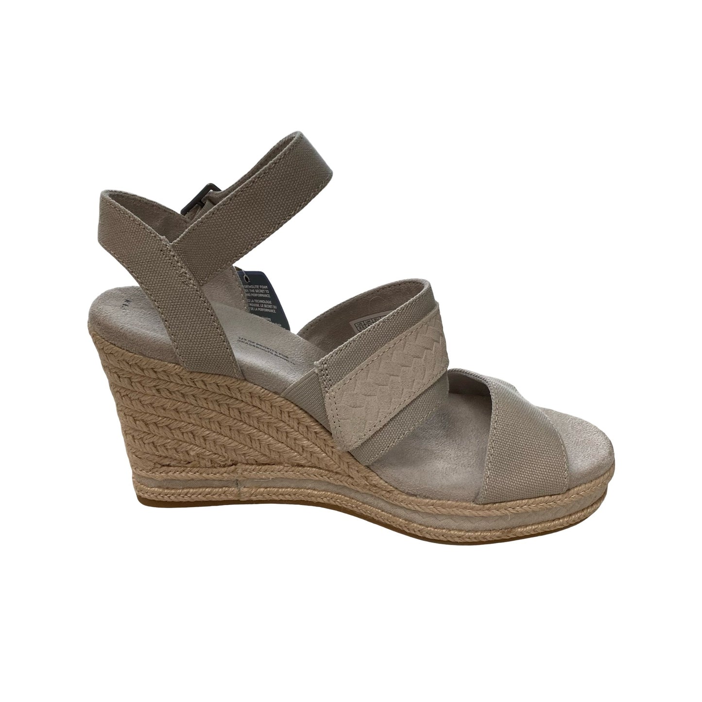 Sandals Heels Wedge By Toms In Grey, Size:6.5