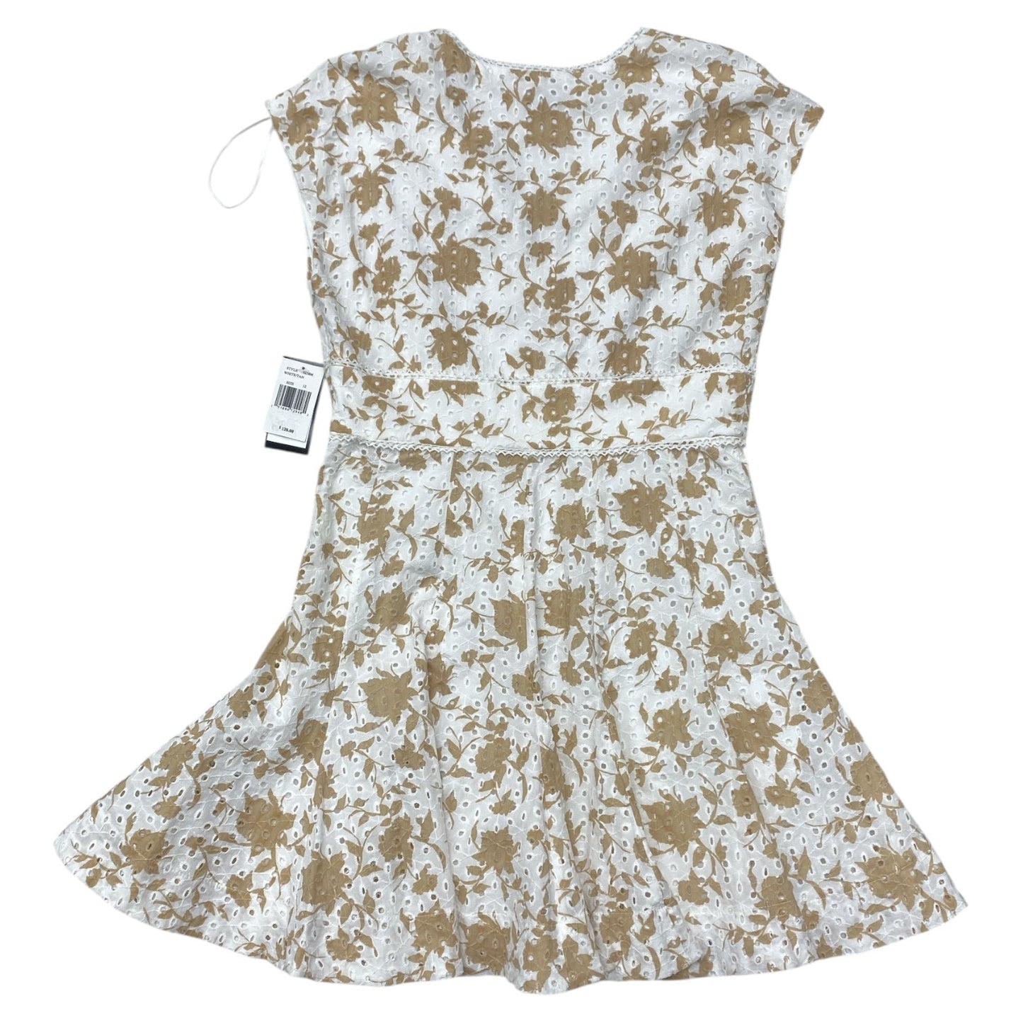 Dress Casual Midi By Taylor In Brown & White, Size:12
