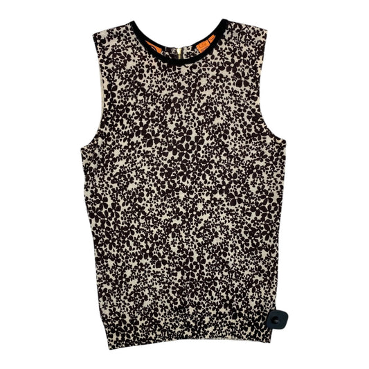 Top Sleeveless Designer By Tory Burch In Brown & Cream, Size:S