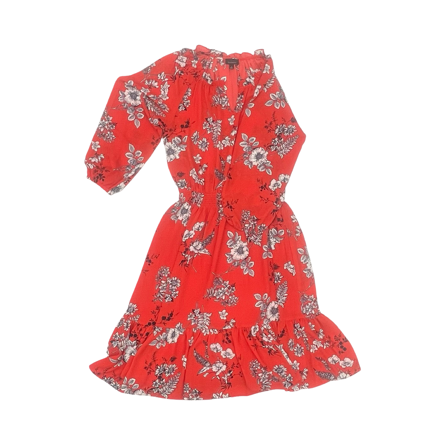 Dress Party Midi By Talbots In Red & White, Size:S