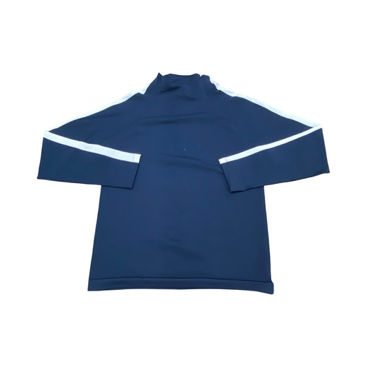 Athletic Top Ls Collar By Athleta In Blue & White, Size:L