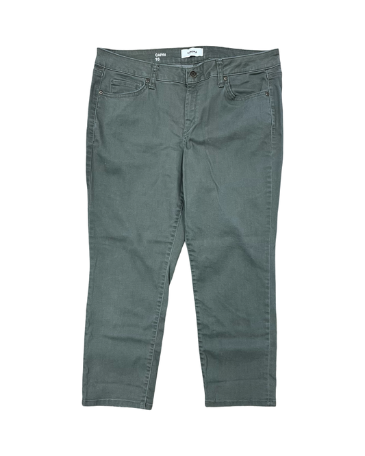 Jeans Cropped By Sonoma In Green Denim, Size:16