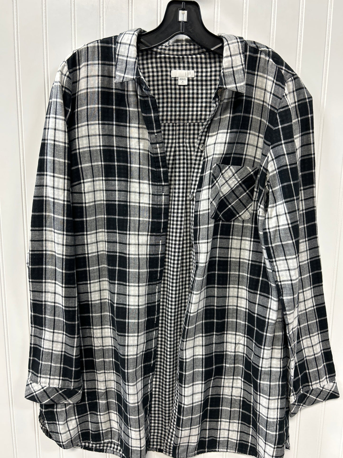Top Ls By J. Jill In Plaid Pattern, Size:M