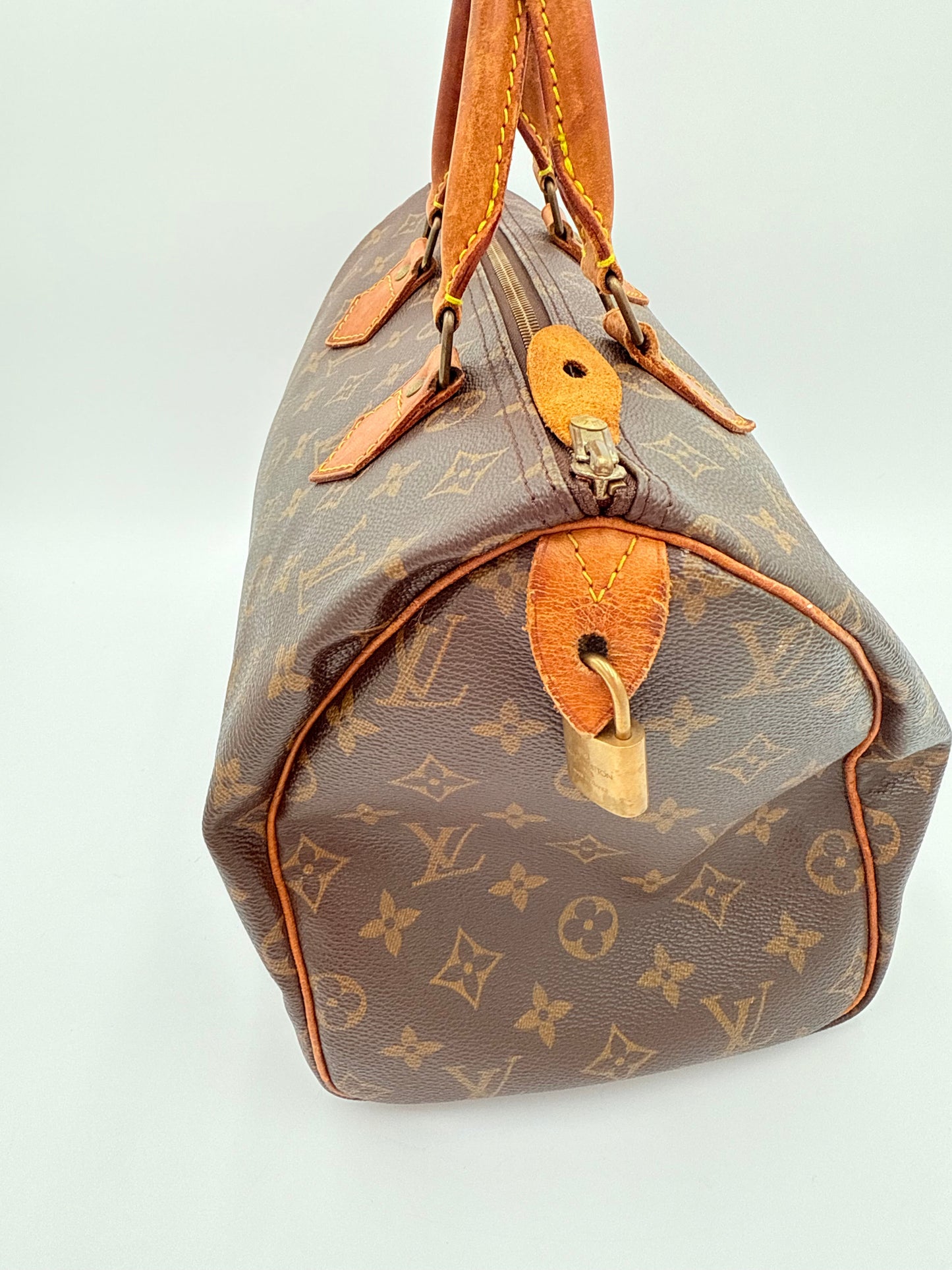 Handbag Luxury Designer By Louis Vuitton In Brown & Tan, Size:Medium