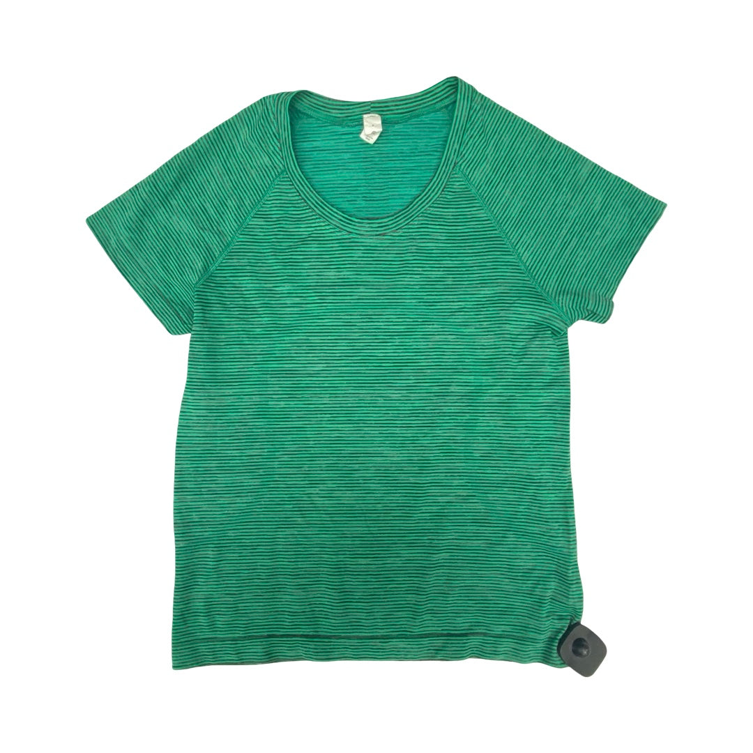 Athletic Top Ss By Lululemon In Black & Green, Size:8