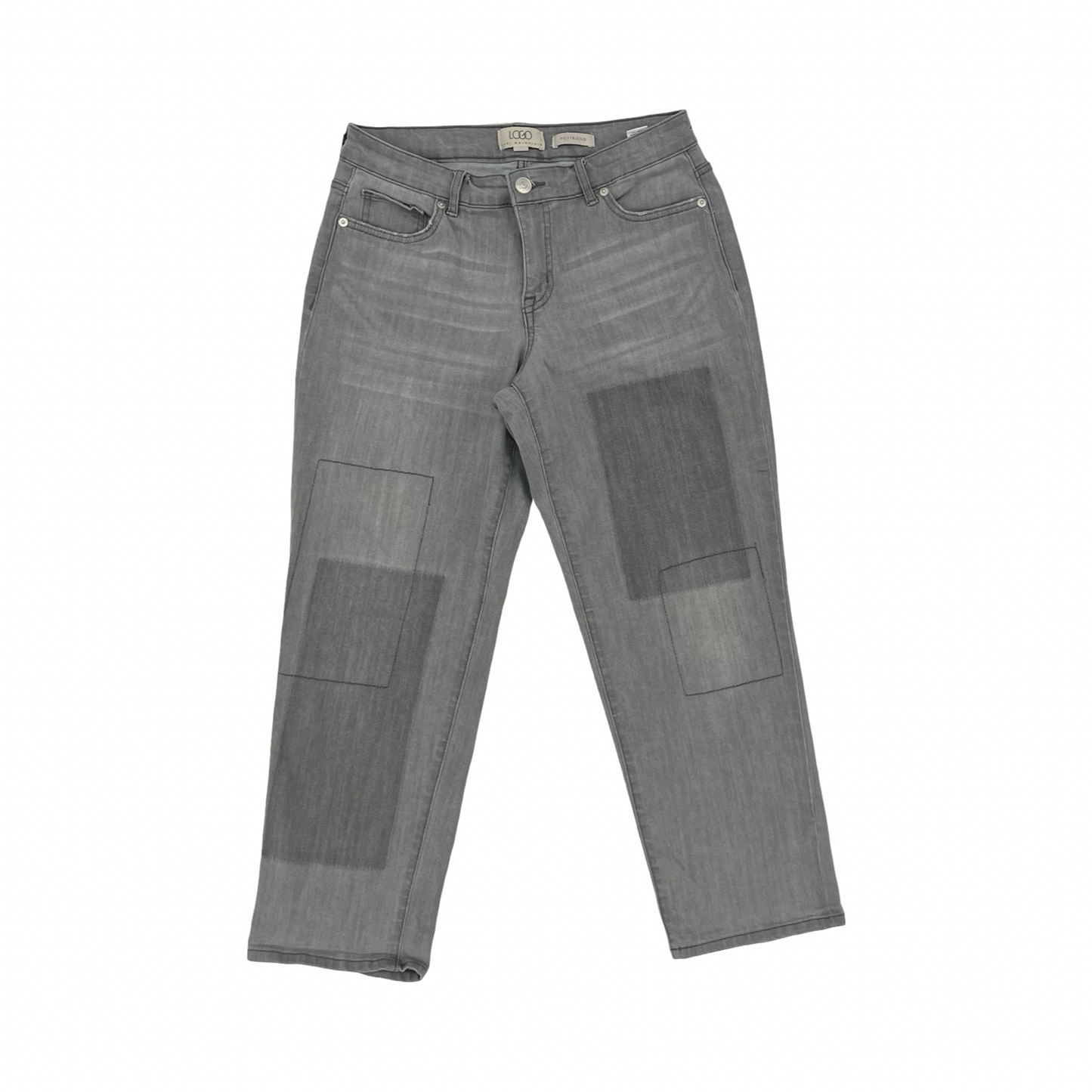 Jeans Boyfriend By Logo In Grey Denim, Size:6P