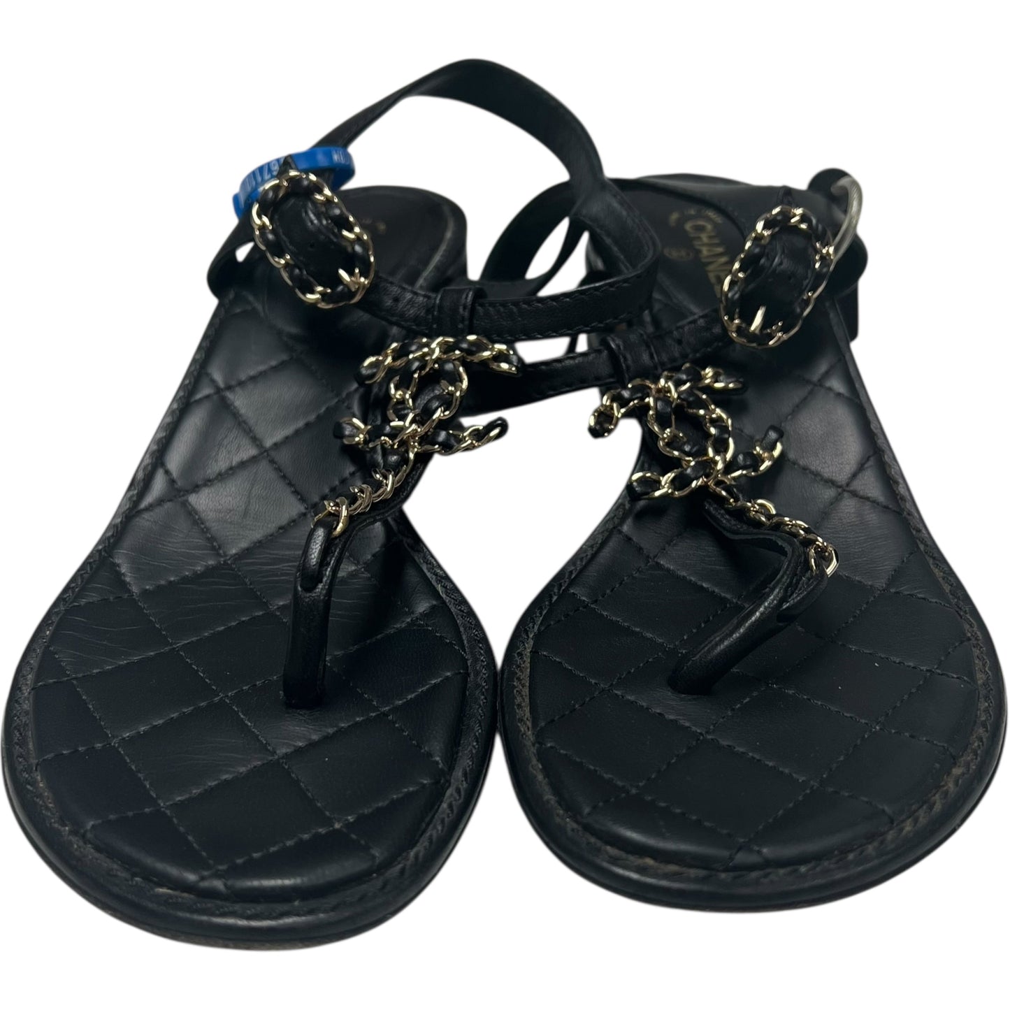 Sandals Luxury Designer By Chanel In Black, Size: 6