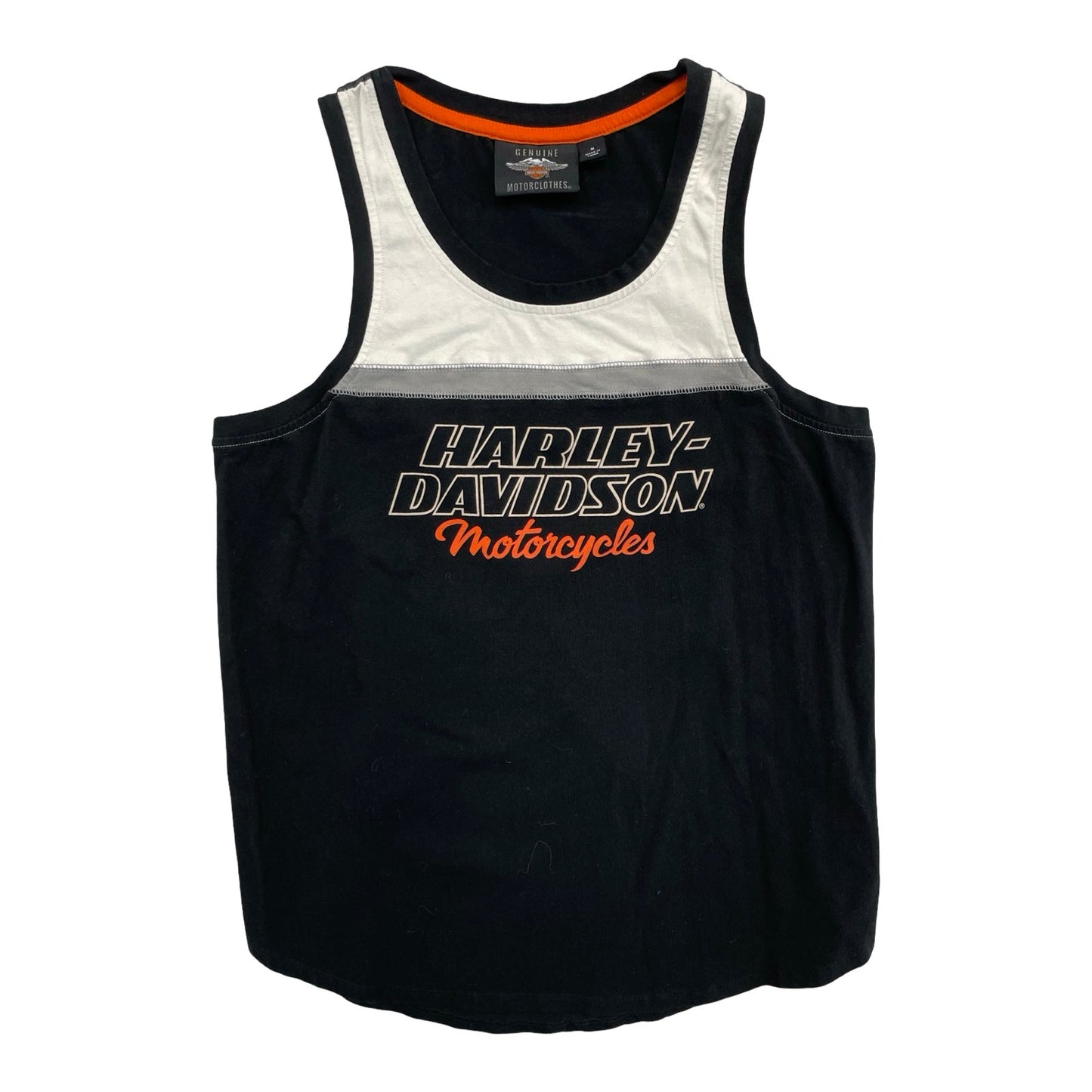 Top Sleeveless By Harley Davidson In Black & Orange, Size:M