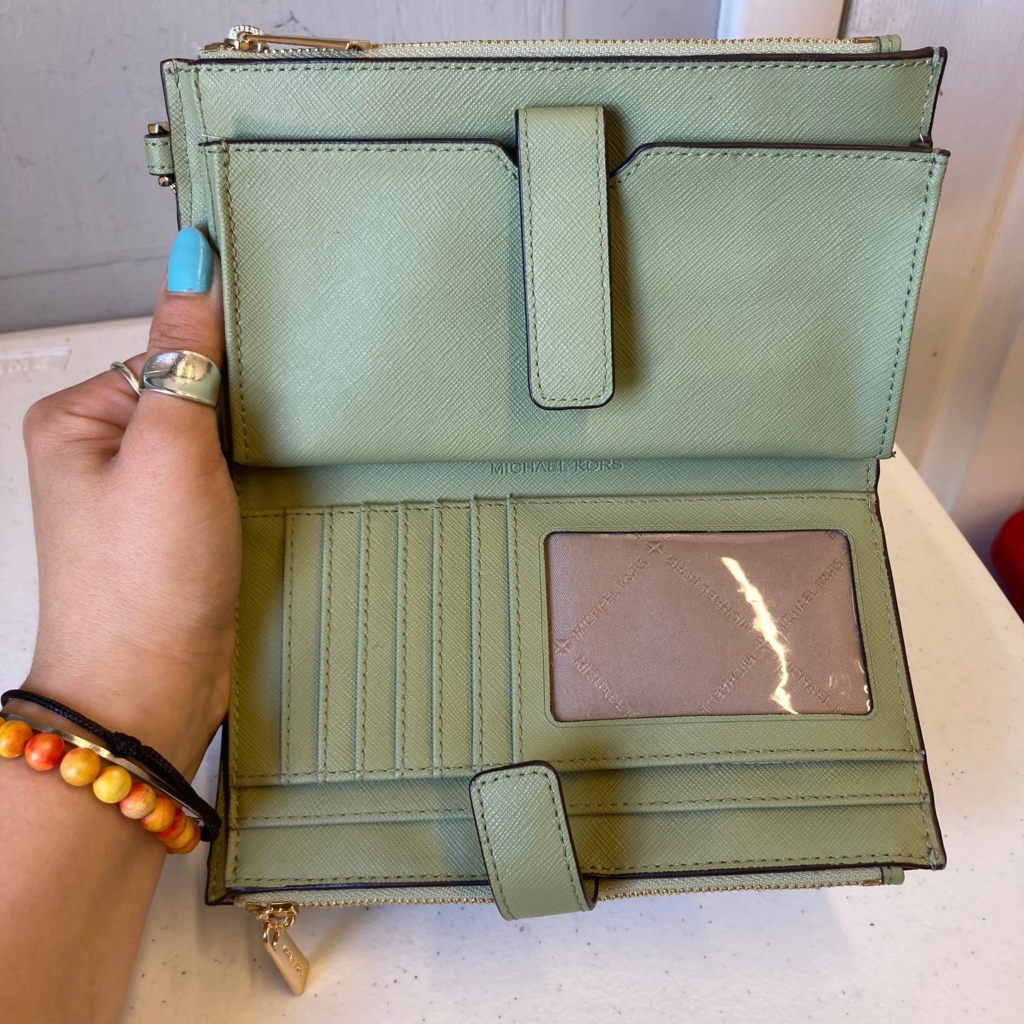 Wristlet Designer By Michael Kors In Green, Size:Large